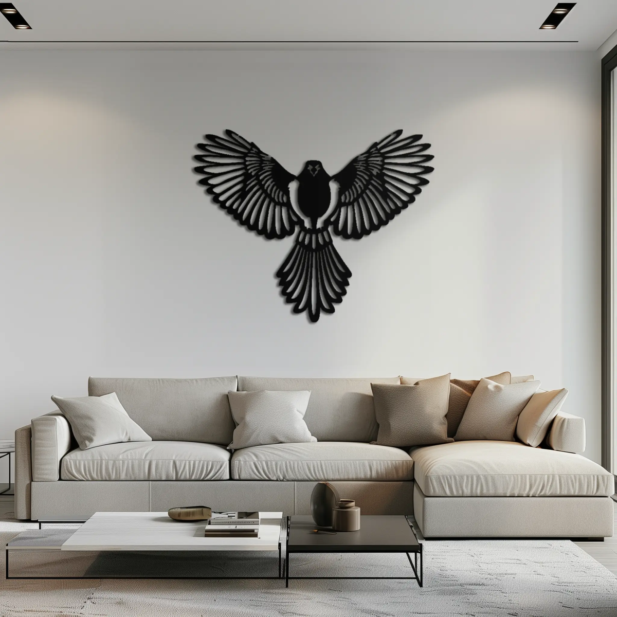 Flying Bird Metal Wall Art – Modern Minimalist Bird Silhouette Wall Decor - KAF104 by Enova Art
