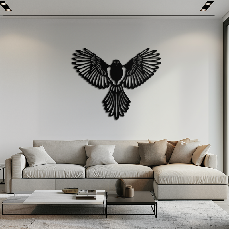 Flying Bird Metal Wall Art – Modern Minimalist Bird Silhouette Wall Decor - KAF104 by Enova Art