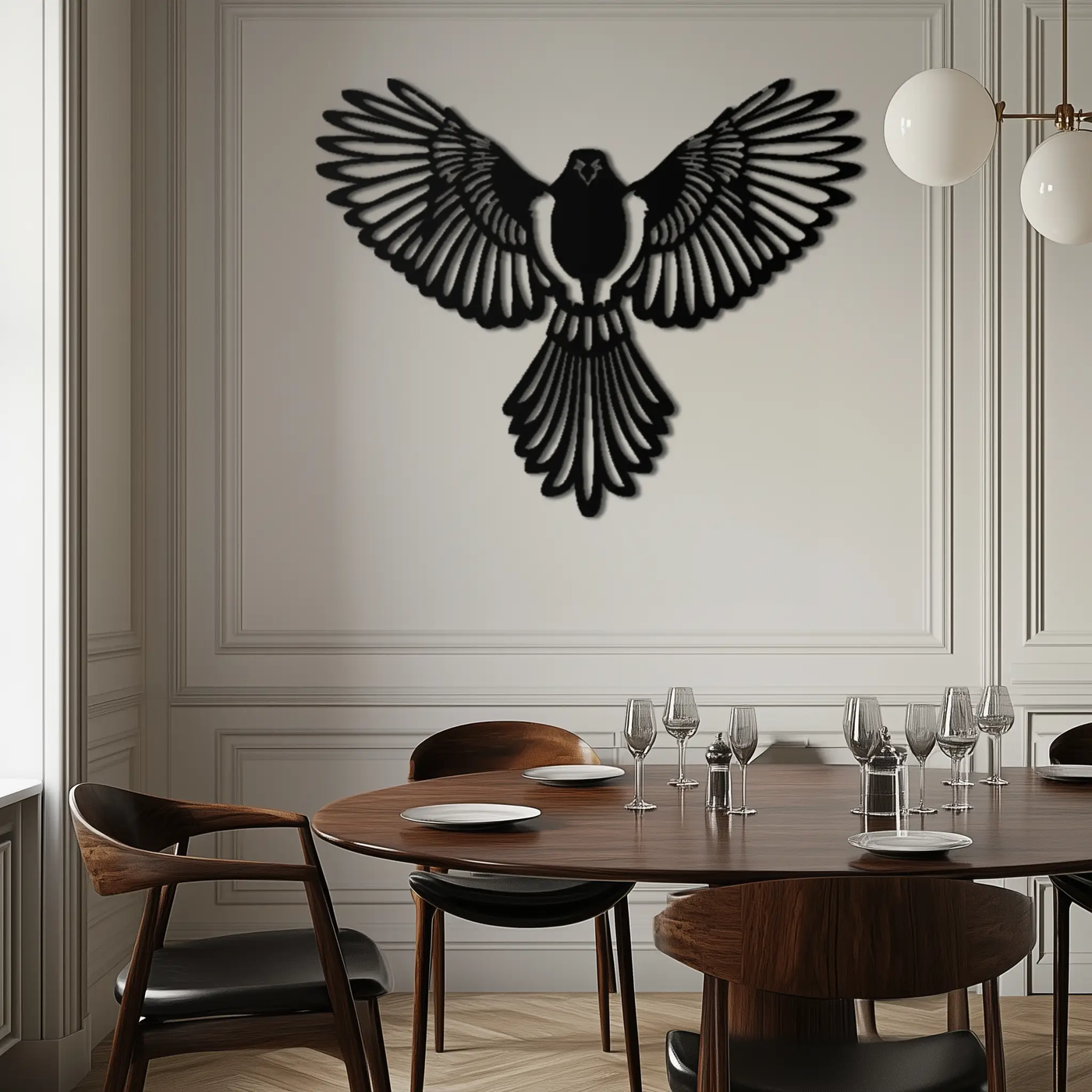 Flying Bird Metal Wall Art – Modern Minimalist Bird Silhouette Wall Decor - KAF104 by Enova Art