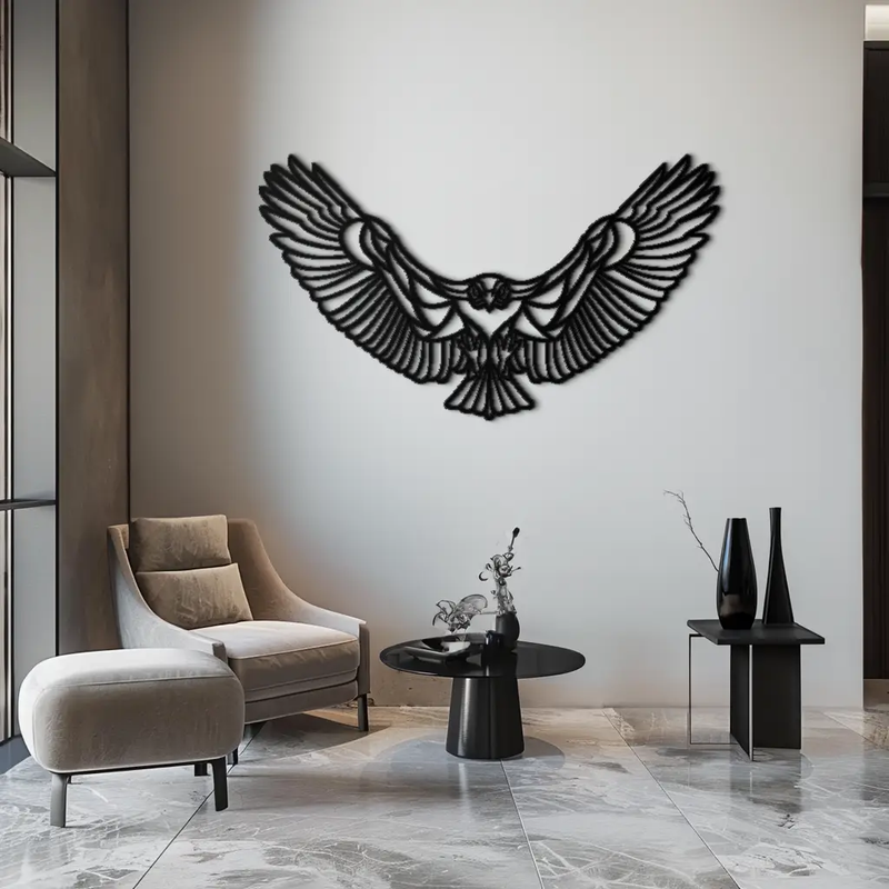 Soaring Eagle Metal Wall Art - Majestic Steel Wall Decor - KAF106 by Enova Art