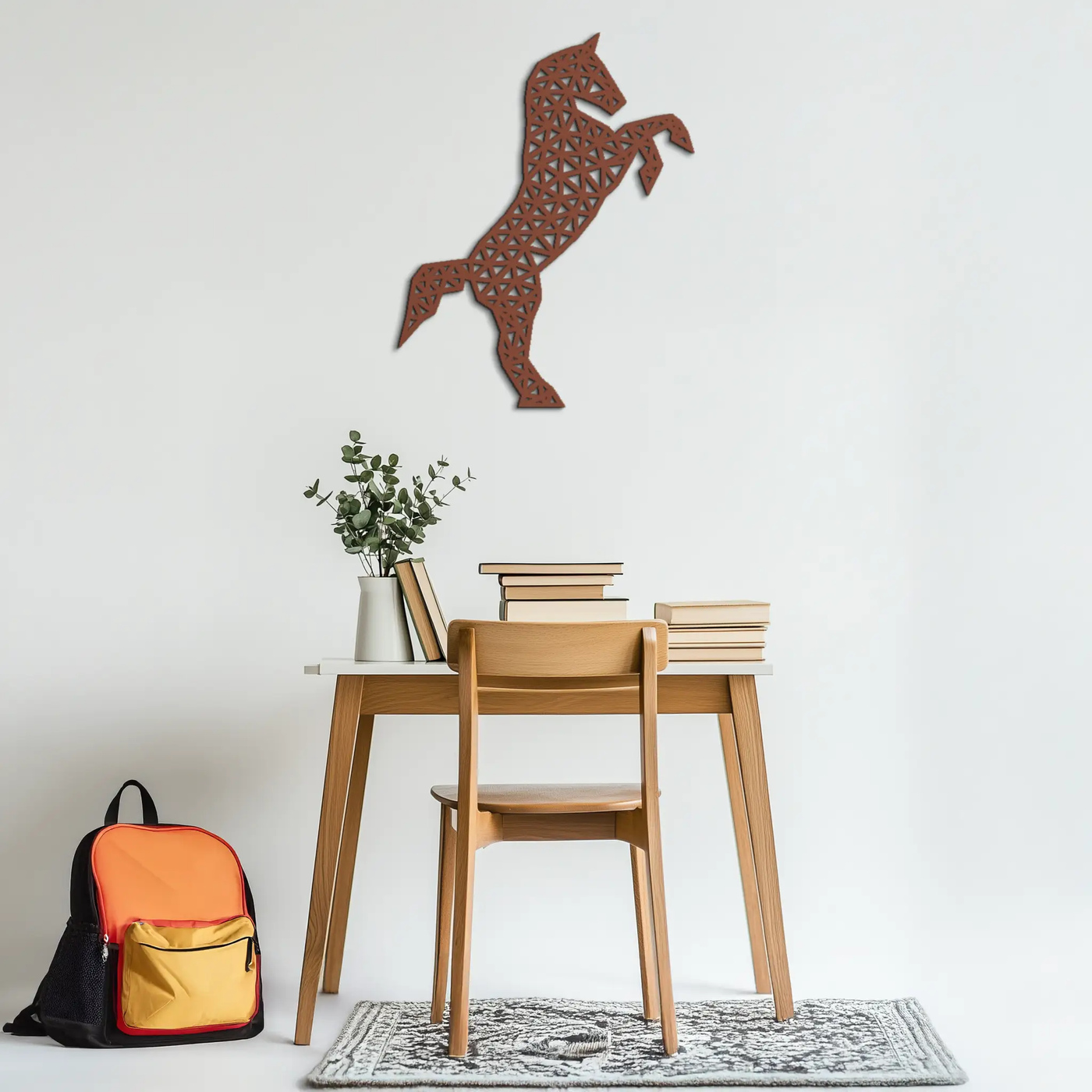 Geometric Horse Metal Wall Art - Modern Steel Horse Silhouette - KAF108 by Enova Art