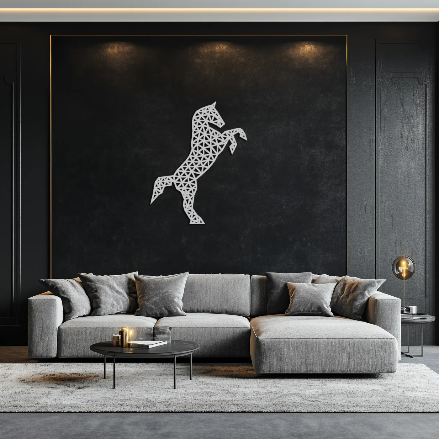 Geometric Horse Metal Wall Art - Modern Steel Horse Silhouette - KAF108 by Enova Art