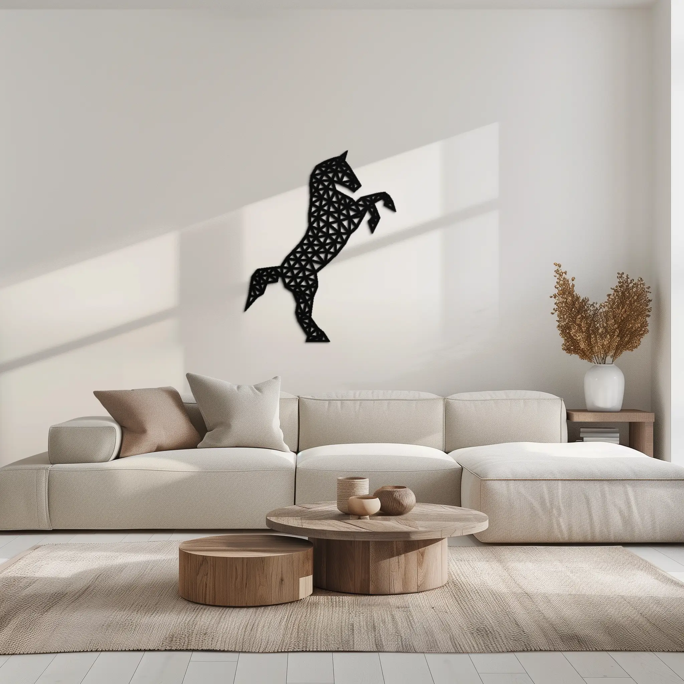 Geometric Horse Metal Wall Art - Modern Steel Horse Silhouette - KAF108 by Enova Art
