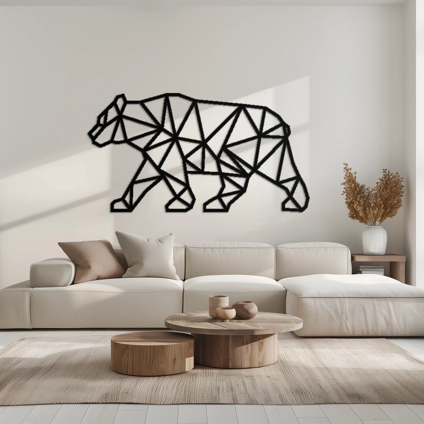 Geometric Bear Metal Wall Art - Modern Steel Animal Decor - KAF109 by Enova Art
