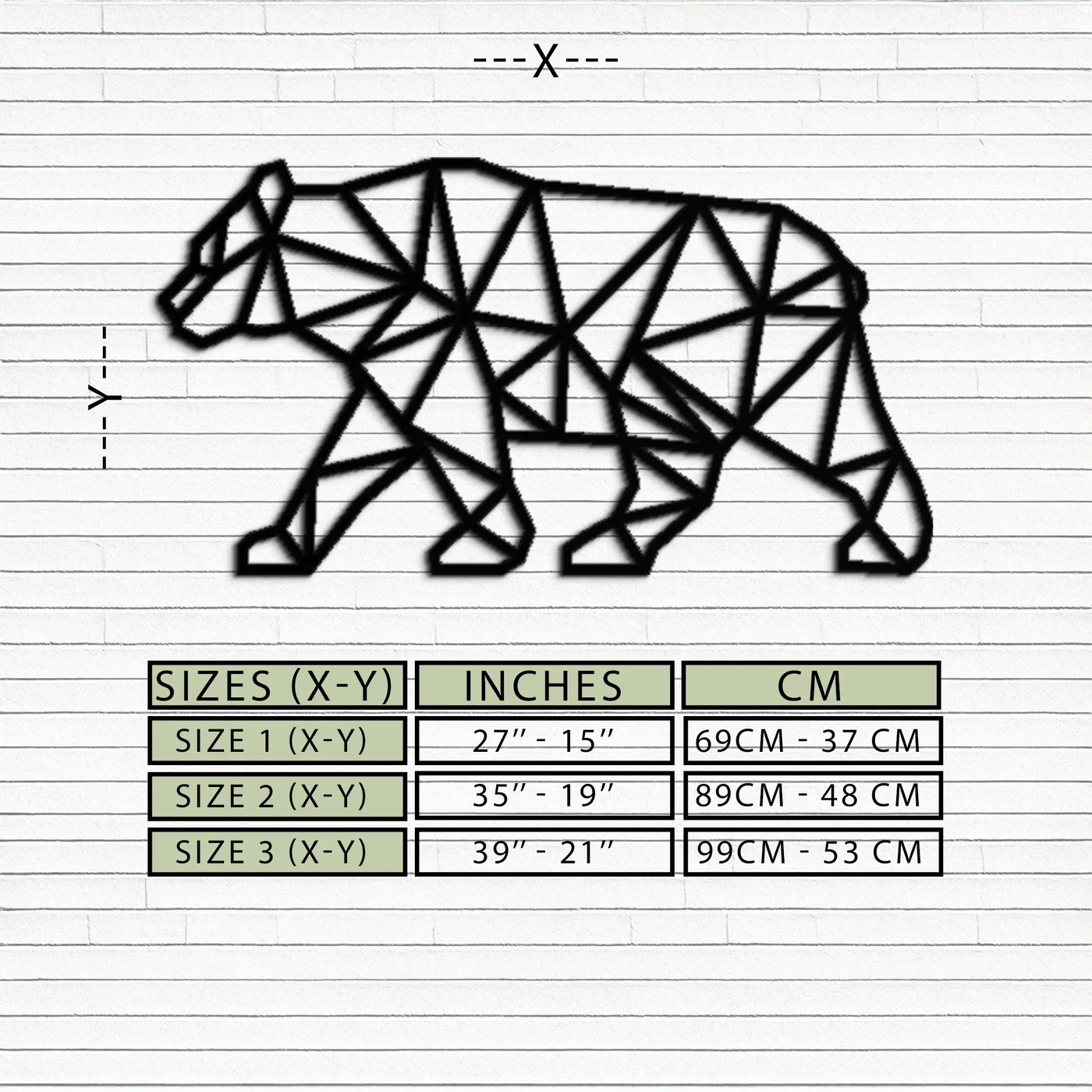 Geometric Bear Metal Wall Art - Modern Steel Animal Decor - KAF109 by Enova Art