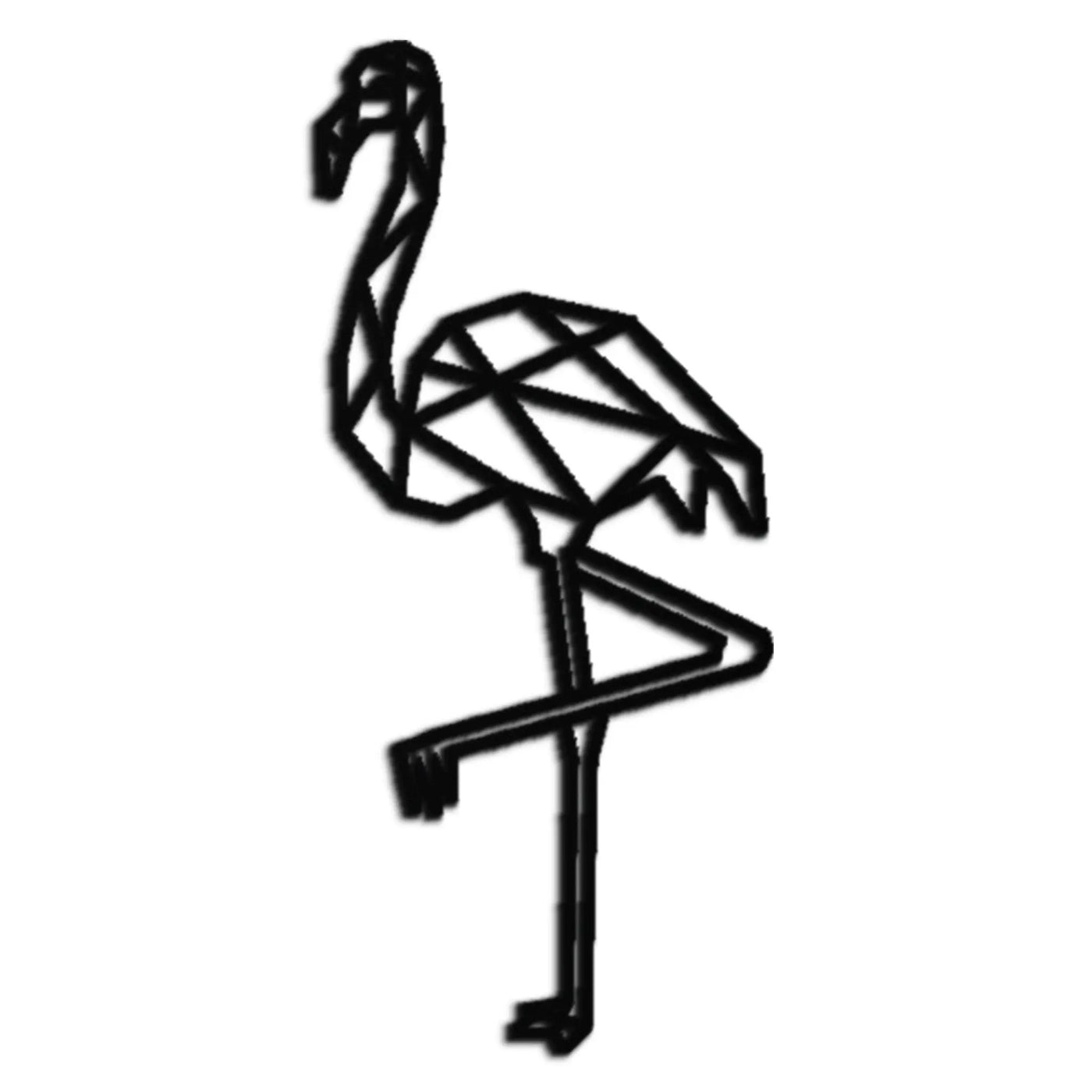 Geometric Flamingo Metal Wall Art - Modern Minimalist Steel Decor - KAF110 by Enova Art