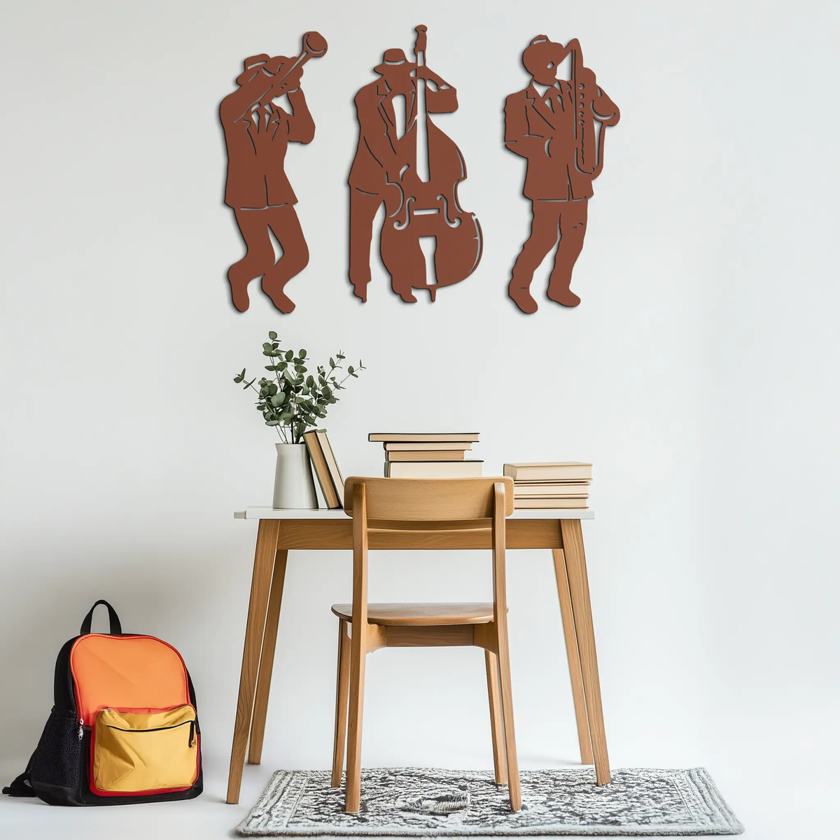 Jazz Musicians Metal Wall Art - 3-Piece Silhouette Music Decor - KAF111 by Enova Art