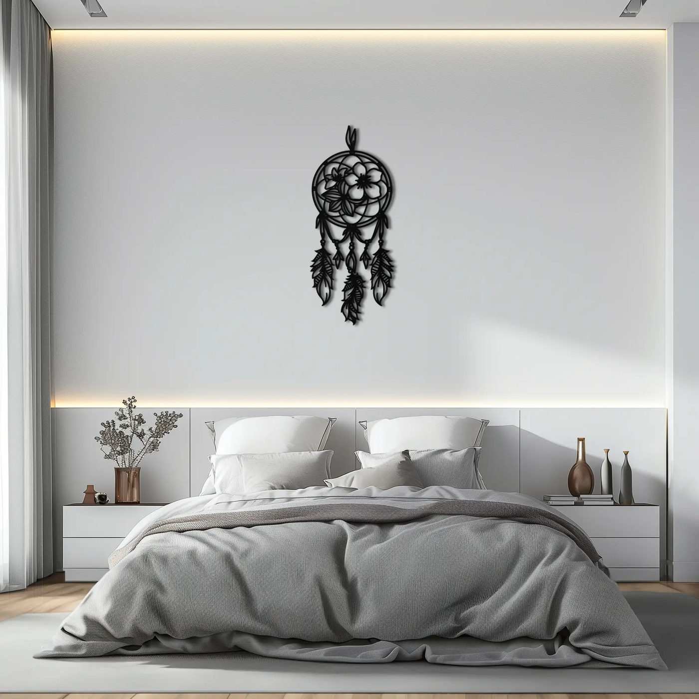 Dreamcatcher Metal Wall Art - Boho-Inspired Steel Wall Decor - KAF113 by Enova Art