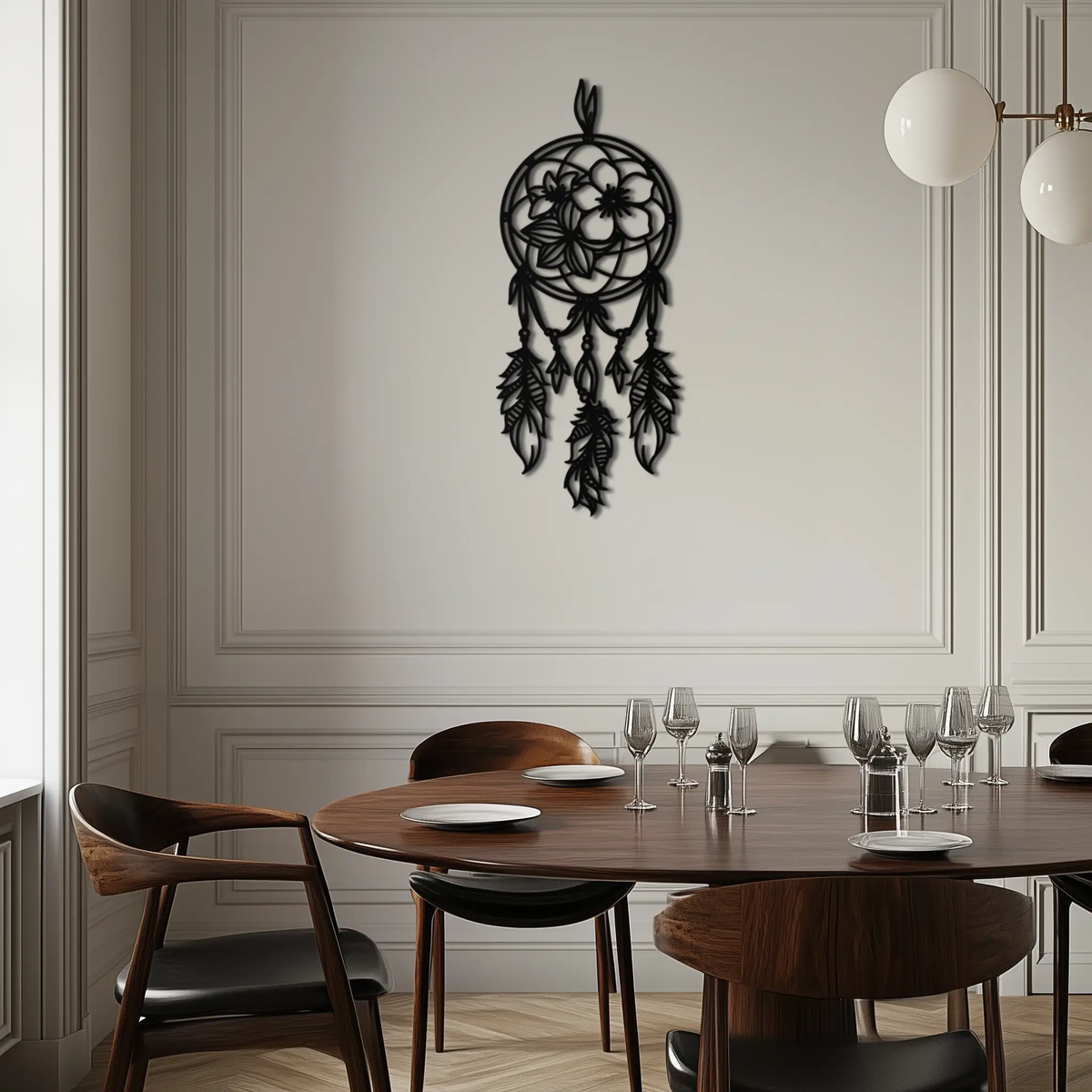 Dreamcatcher Metal Wall Art - Boho-Inspired Steel Wall Decor - KAF113 by Enova Art
