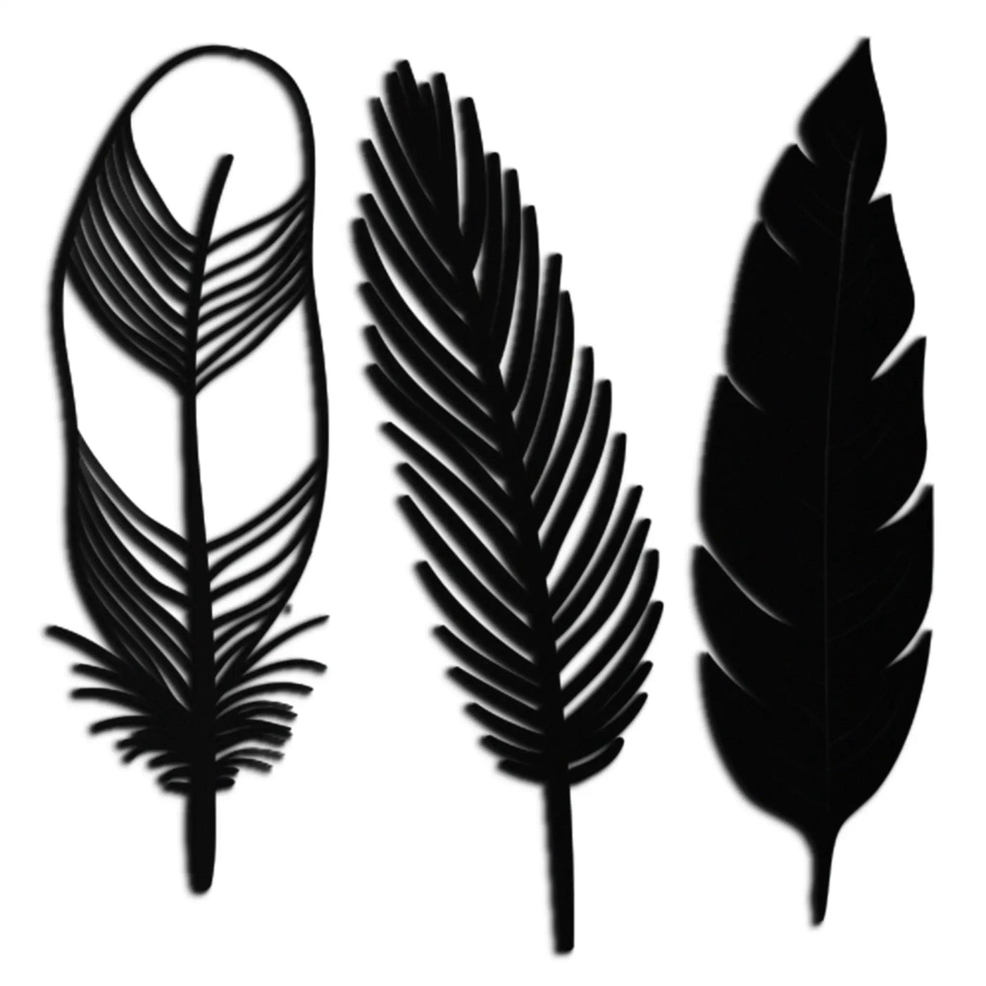 Geometric Feather Metal Wall Art - Modern Boho Steel Decor - KAF117 by Enova Art