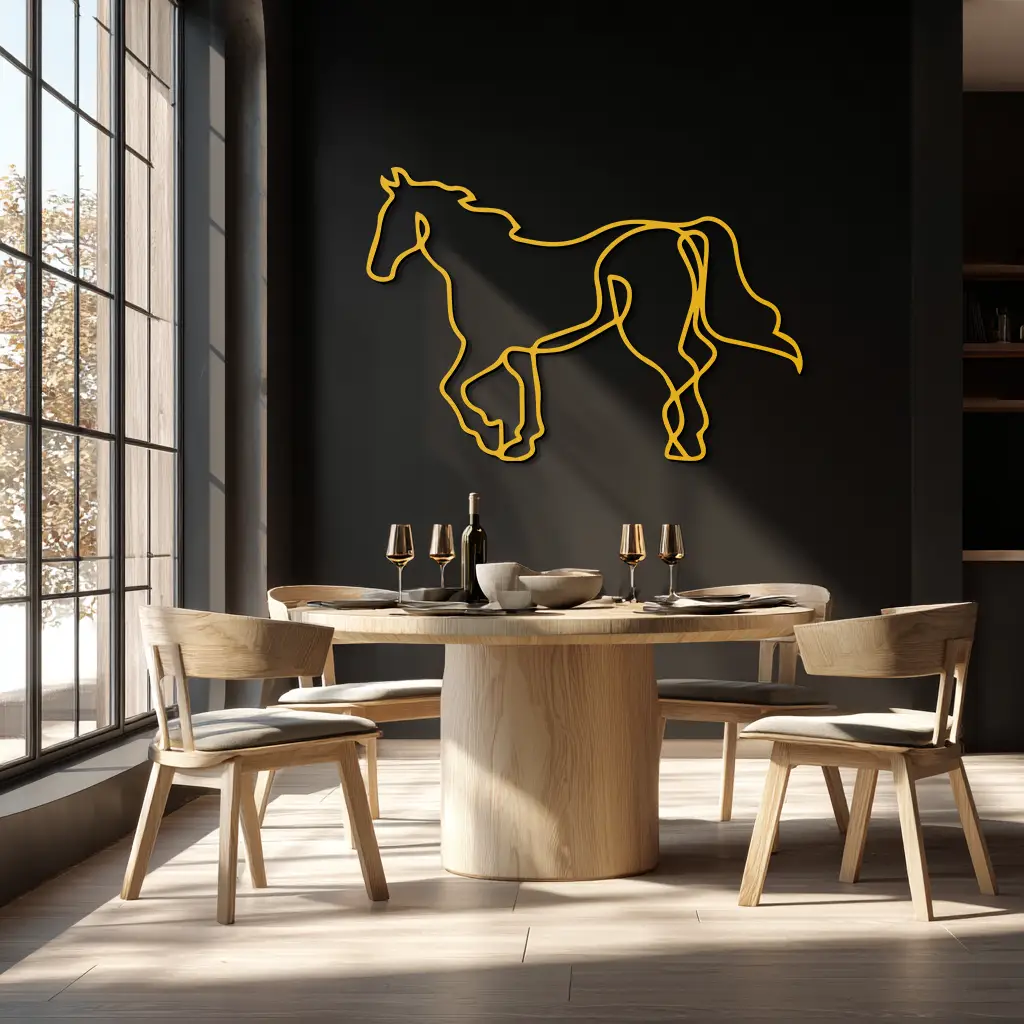 Abstract Horse Metal Wall Art - Minimalist Steel Horse Silhouette - KAF121 by Enova Art