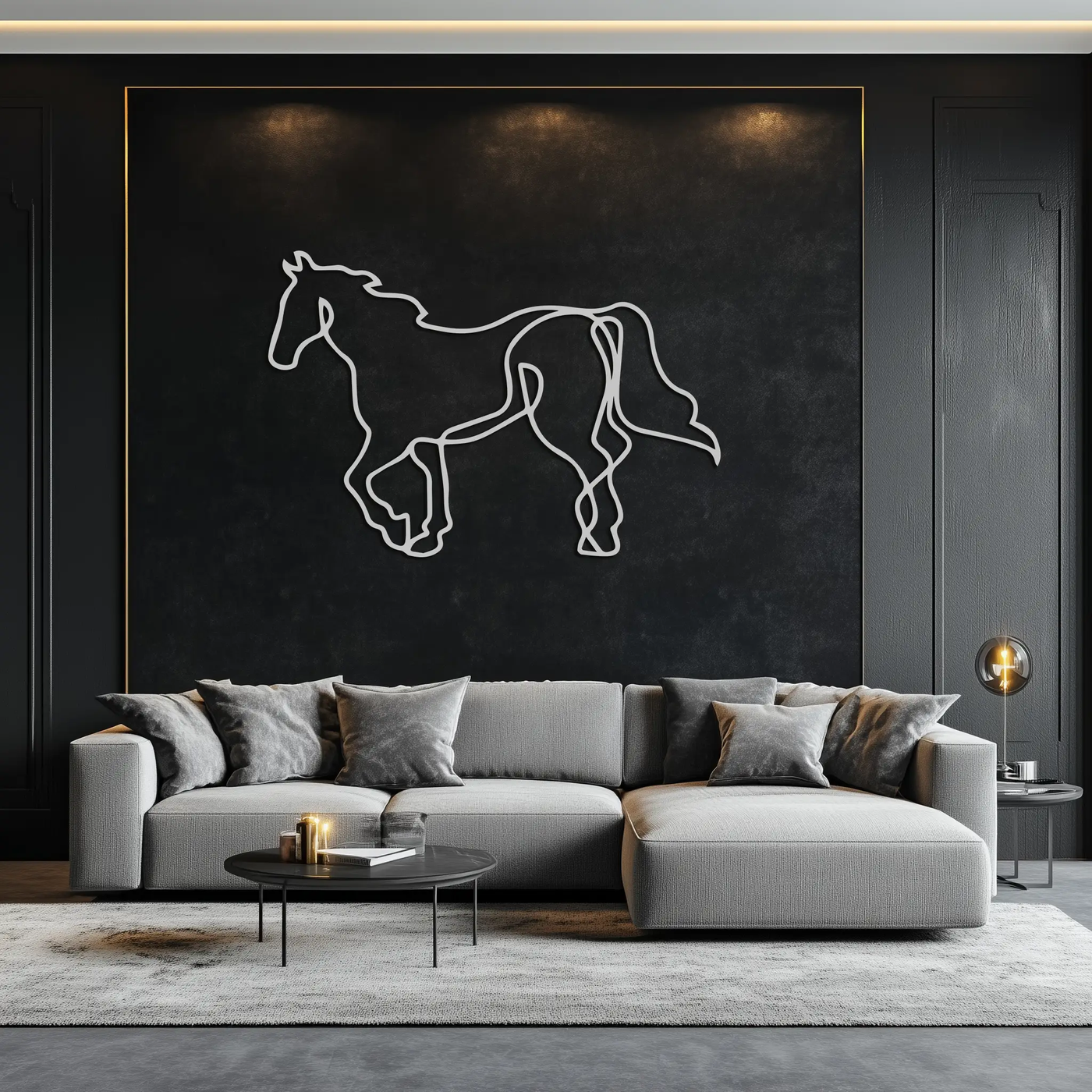Abstract Horse Metal Wall Art - Minimalist Steel Horse Silhouette - KAF121 by Enova Art