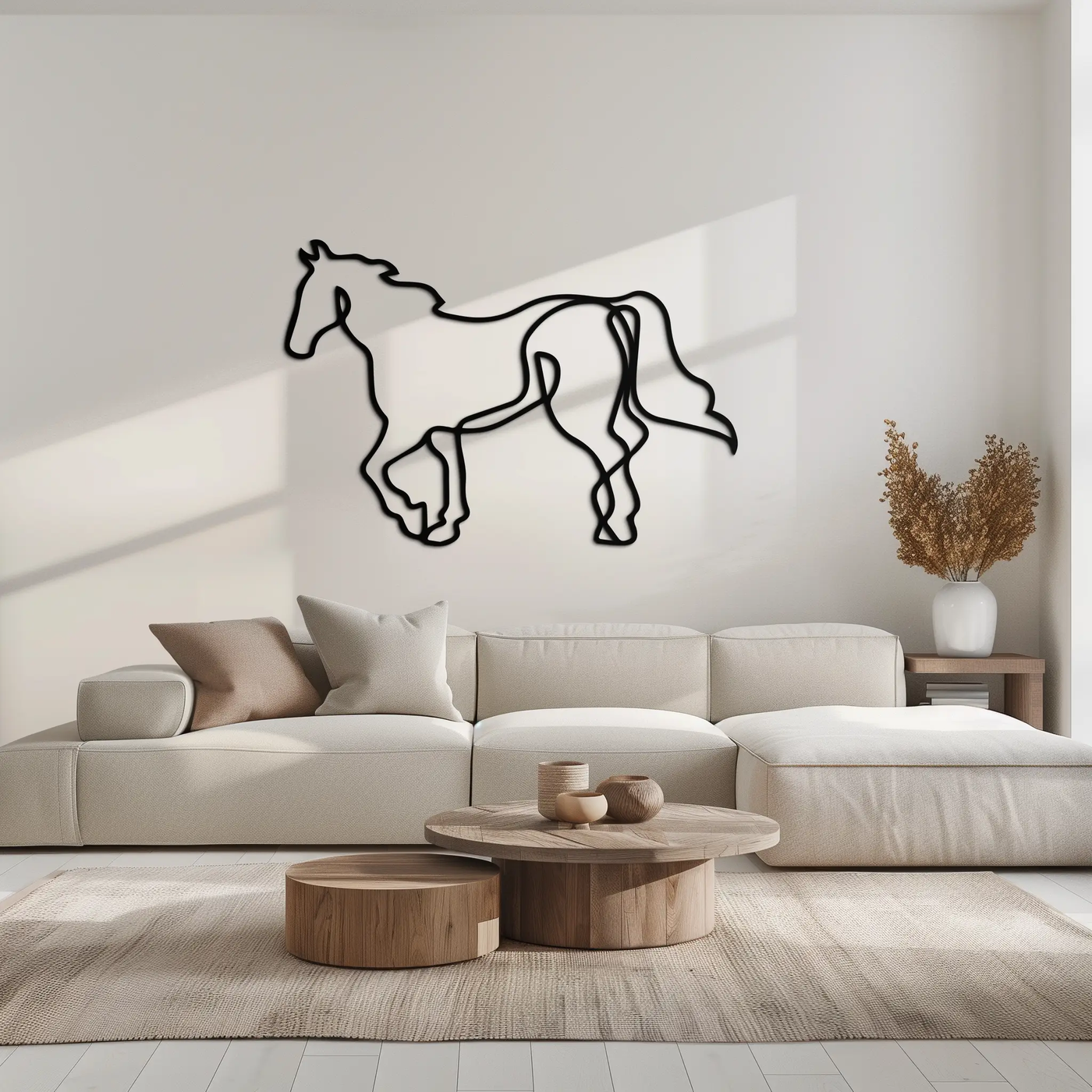 Abstract Horse Metal Wall Art - Minimalist Steel Horse Silhouette - KAF121 by Enova Art