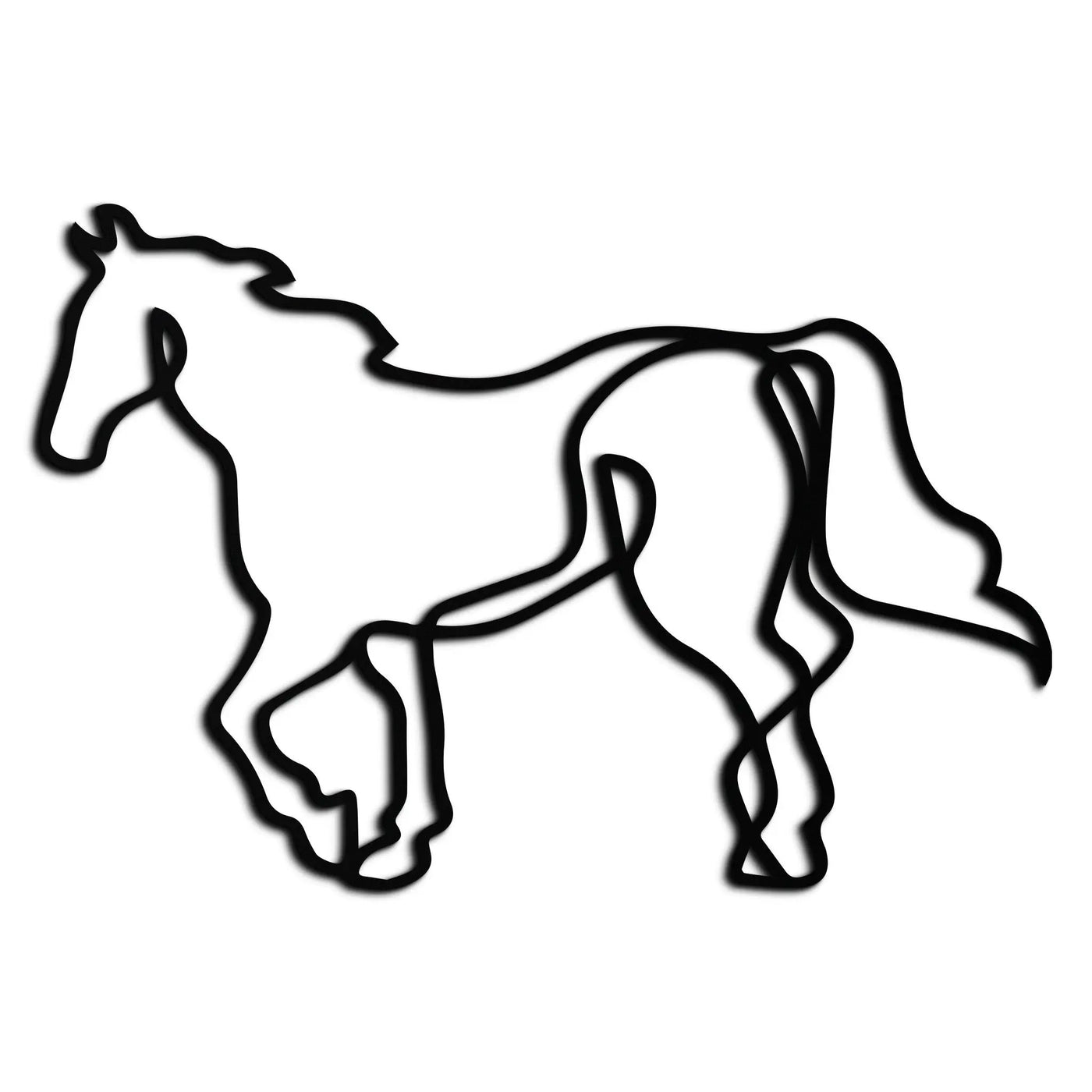 Abstract Horse Metal Wall Art - Minimalist Steel Horse Silhouette - KAF121 by Enova Art