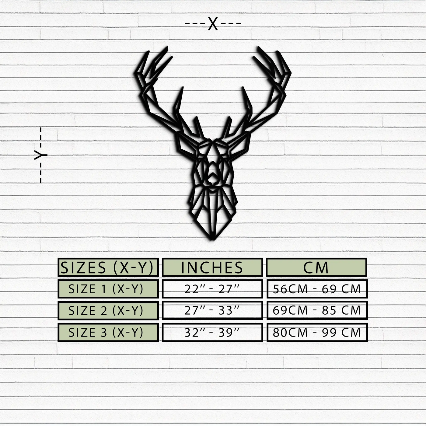 Geometric Deer Head Metal Wall Art - Modern Minimalist Steel Decor - KAF123 by Enova Art