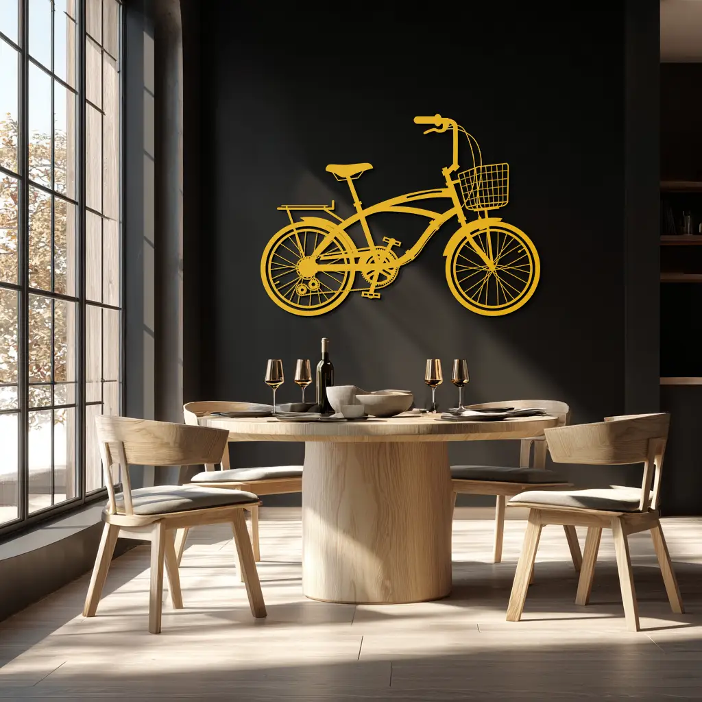 Bicycle Metal Wall Art - Modern Industrial Bike Decor - KAF124 by Enova Art