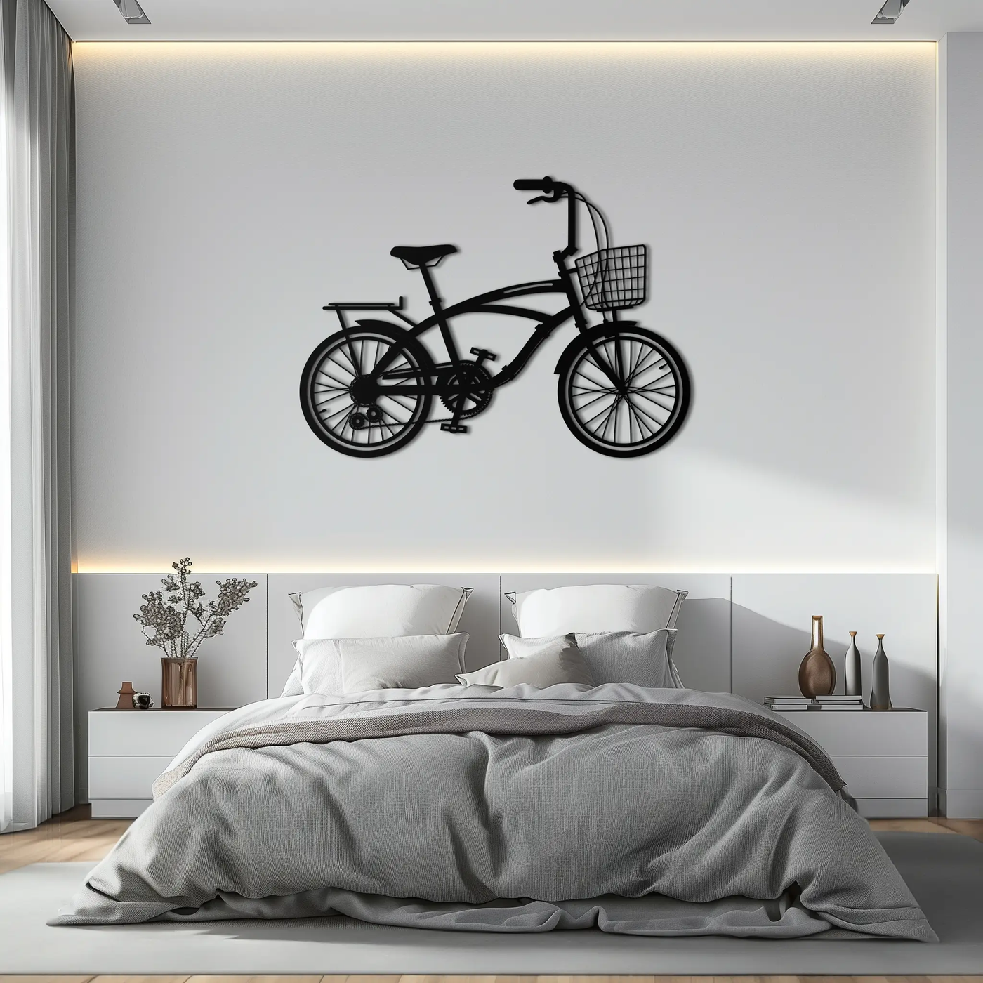 Bicycle Metal Wall Art - Modern Industrial Bike Decor - KAF124 by Enova Art