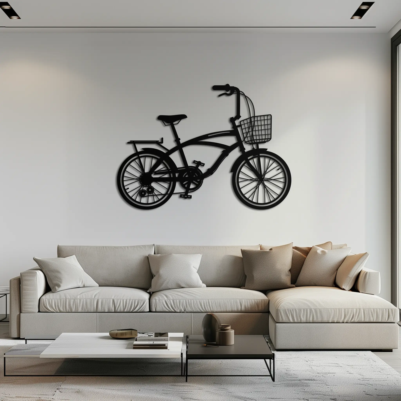 Bicycle Metal Wall Art - Modern Industrial Bike Decor - KAF124 by Enova Art
