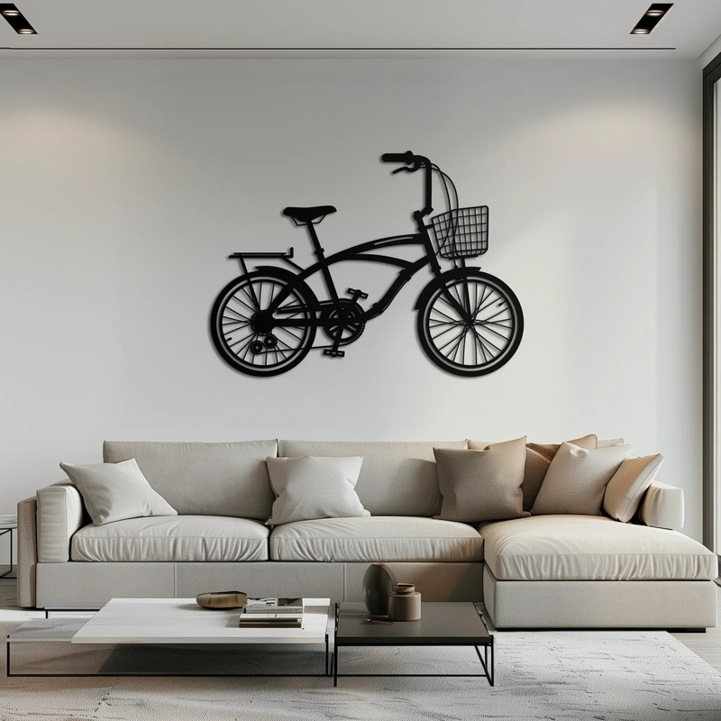 Bicycle Metal Wall Art - Modern Industrial Bike Decor - KAF124 by Enova Art