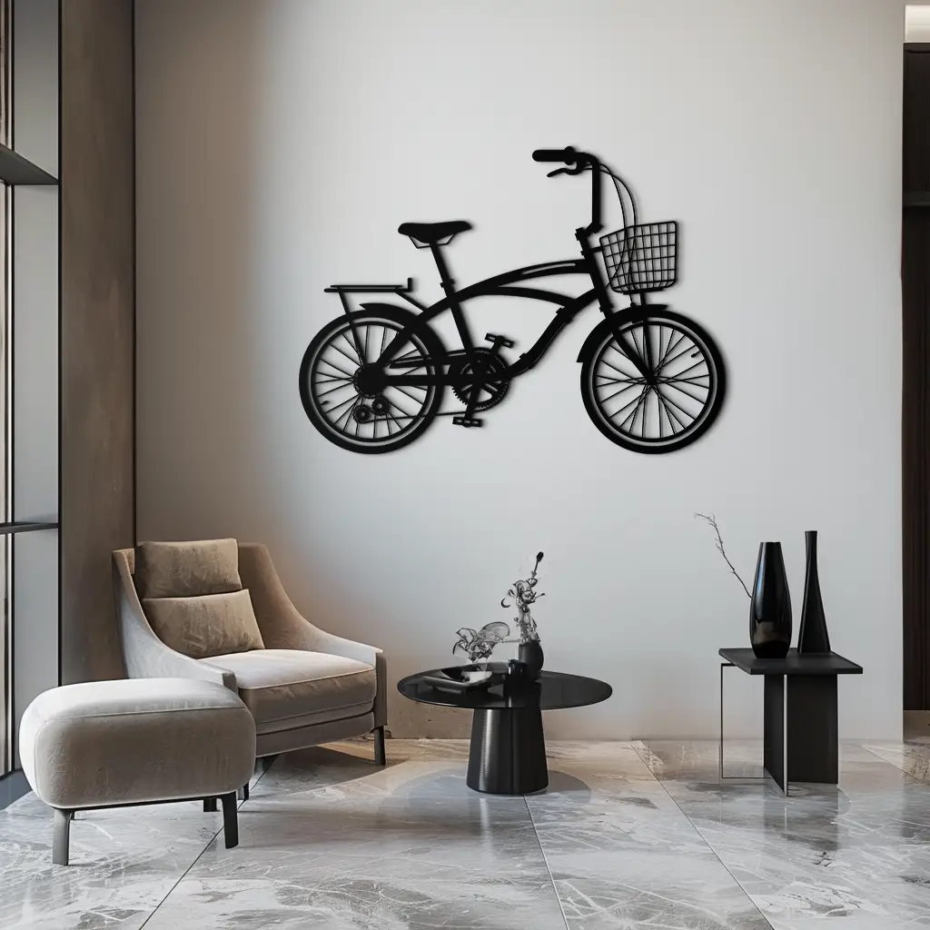 Bicycle Metal Wall Art - Modern Industrial Bike Decor - KAF124 by Enova Art