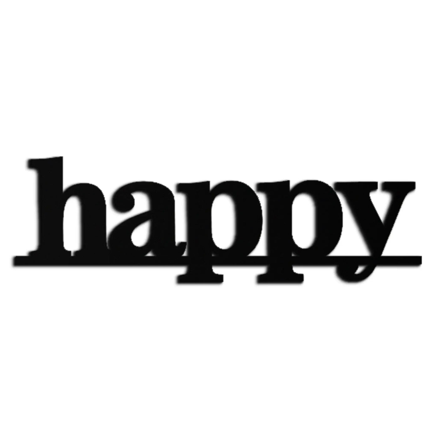 Happy Metal Wall Art - Modern Minimalist Word Sign Decor - KAF127 by Enova Art