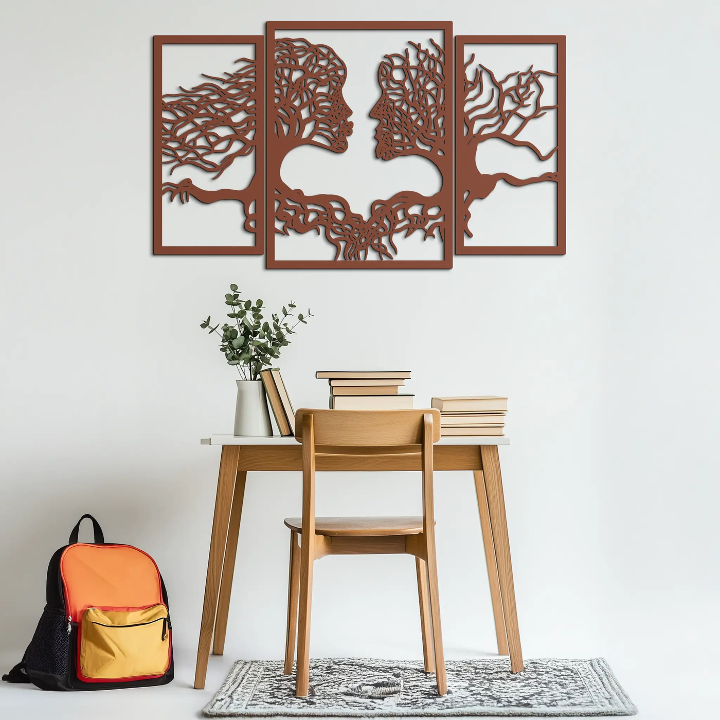 Tree of Life Lovers Metal Wall Art - 3-Piece Modern Steel Wall Decor - KAF129 by Enova Art