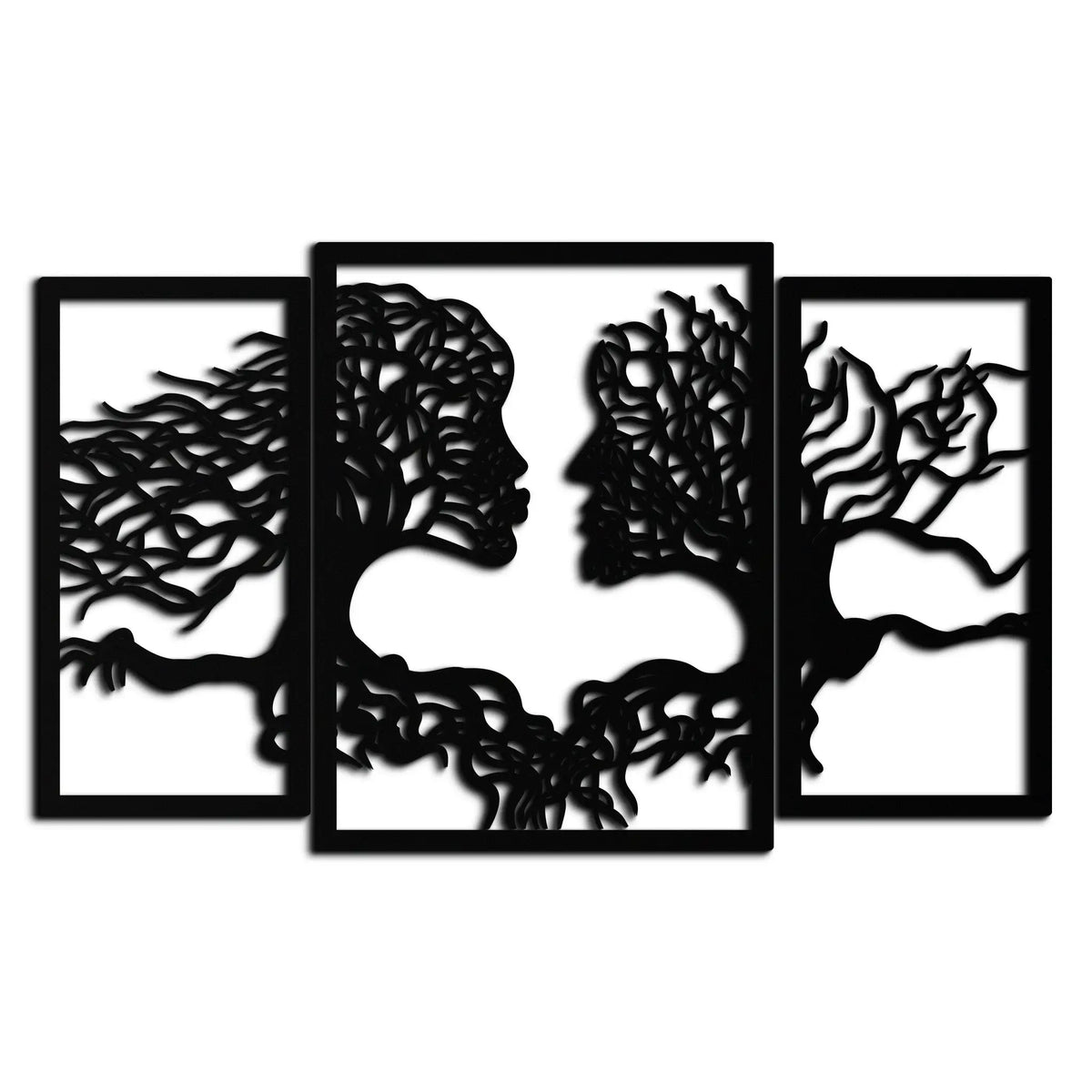 Tree of Life Lovers Metal Wall Art - 3-Piece Modern Steel Wall Decor - KAF129 by Enova Art