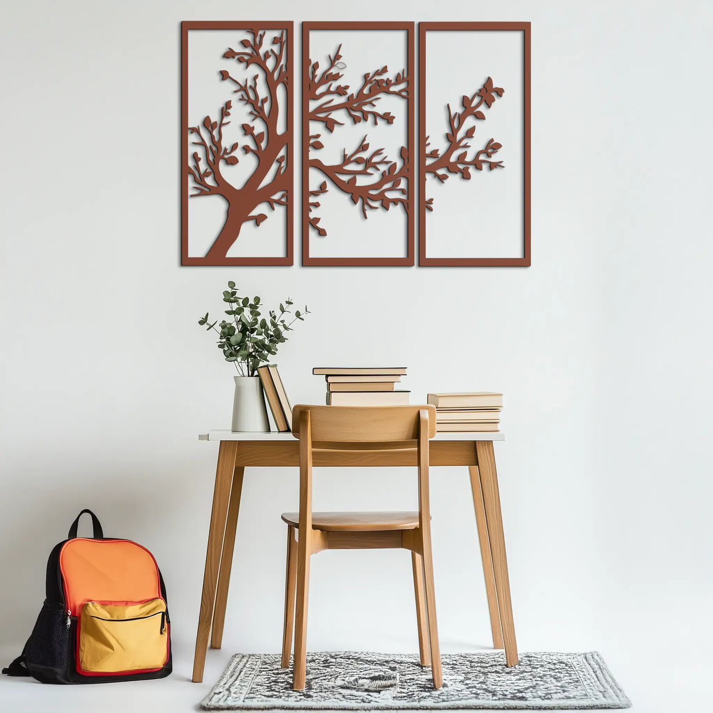 Branch Trio Metal Wall Art - 3-Piece Modern Steel Wall Decor - KAF132 by Enova Art