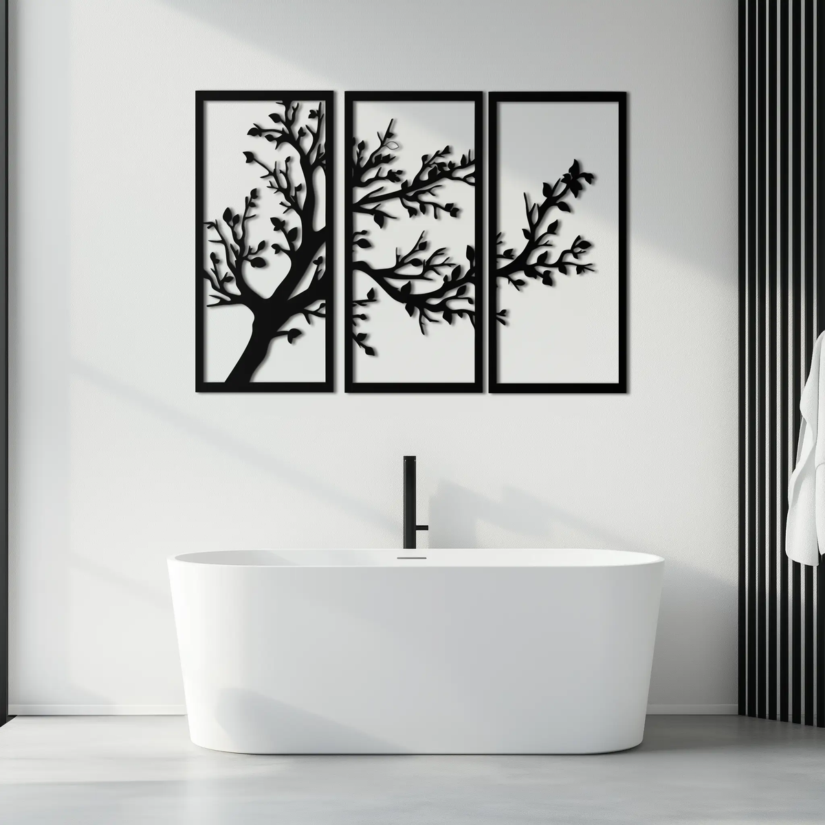 Branch Trio Metal Wall Art - 3-Piece Modern Steel Wall Decor - KAF132 by Enova Art