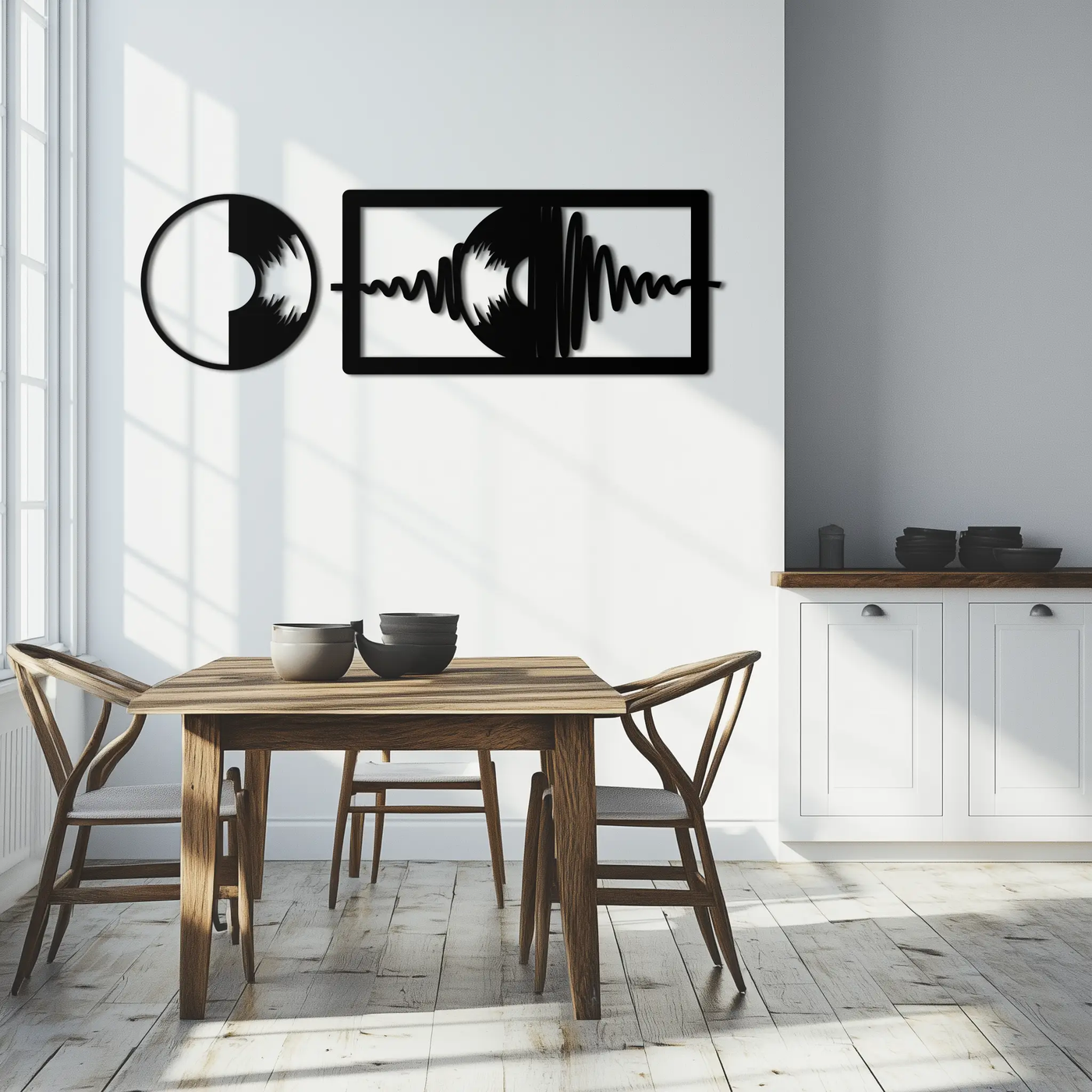 Soundwave Vinyl Record Metal Wall Art - Modern Music-Inspired Steel Wall Decor - KAF133 by Enova Art