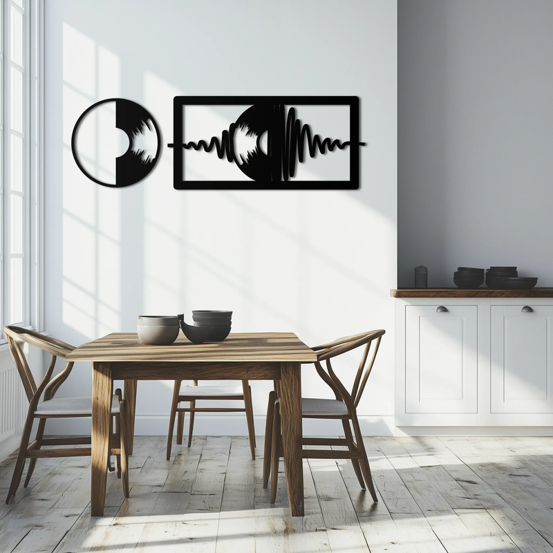 Soundwave Vinyl Record Metal Wall Art - Modern Music-Inspired Steel Wall Decor - KAF133 by Enova Art