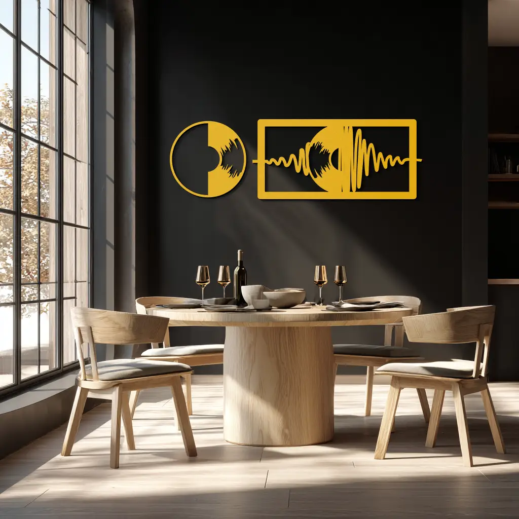 Soundwave Vinyl Record Metal Wall Art - Modern Music-Inspired Steel Wall Decor - KAF133 by Enova Art