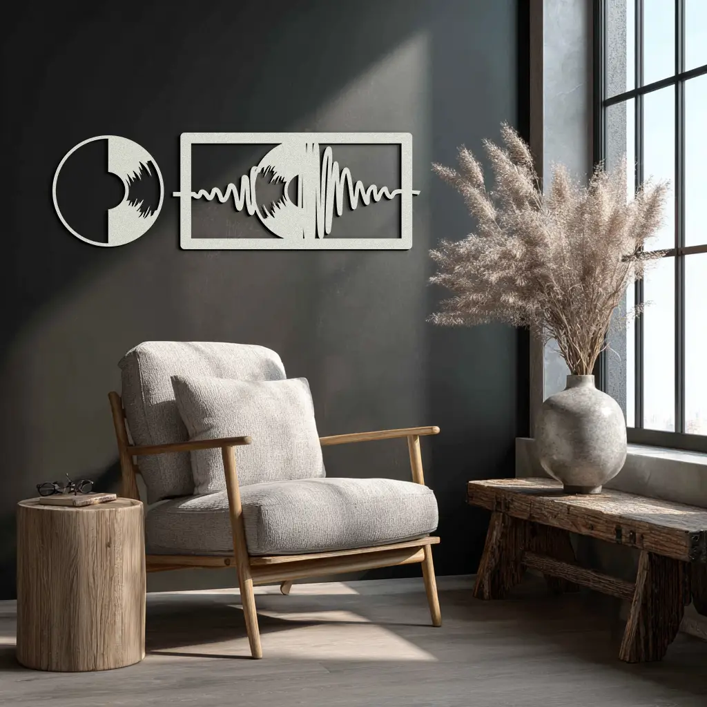 Soundwave Vinyl Record Metal Wall Art - Modern Music-Inspired Steel Wall Decor - KAF133 by Enova Art