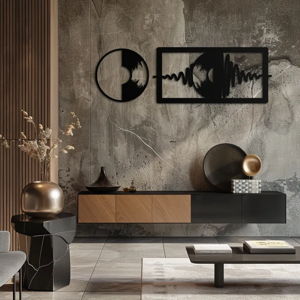 Soundwave Vinyl Record Metal Wall Art - Modern Music-Inspired Steel Wall Decor - KAF133 by Enova Art