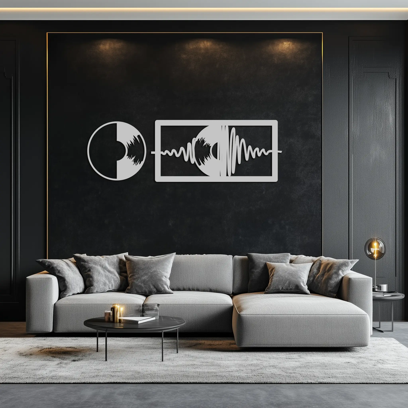 Soundwave Vinyl Record Metal Wall Art - Modern Music-Inspired Steel Wall Decor - KAF133 by Enova Art
