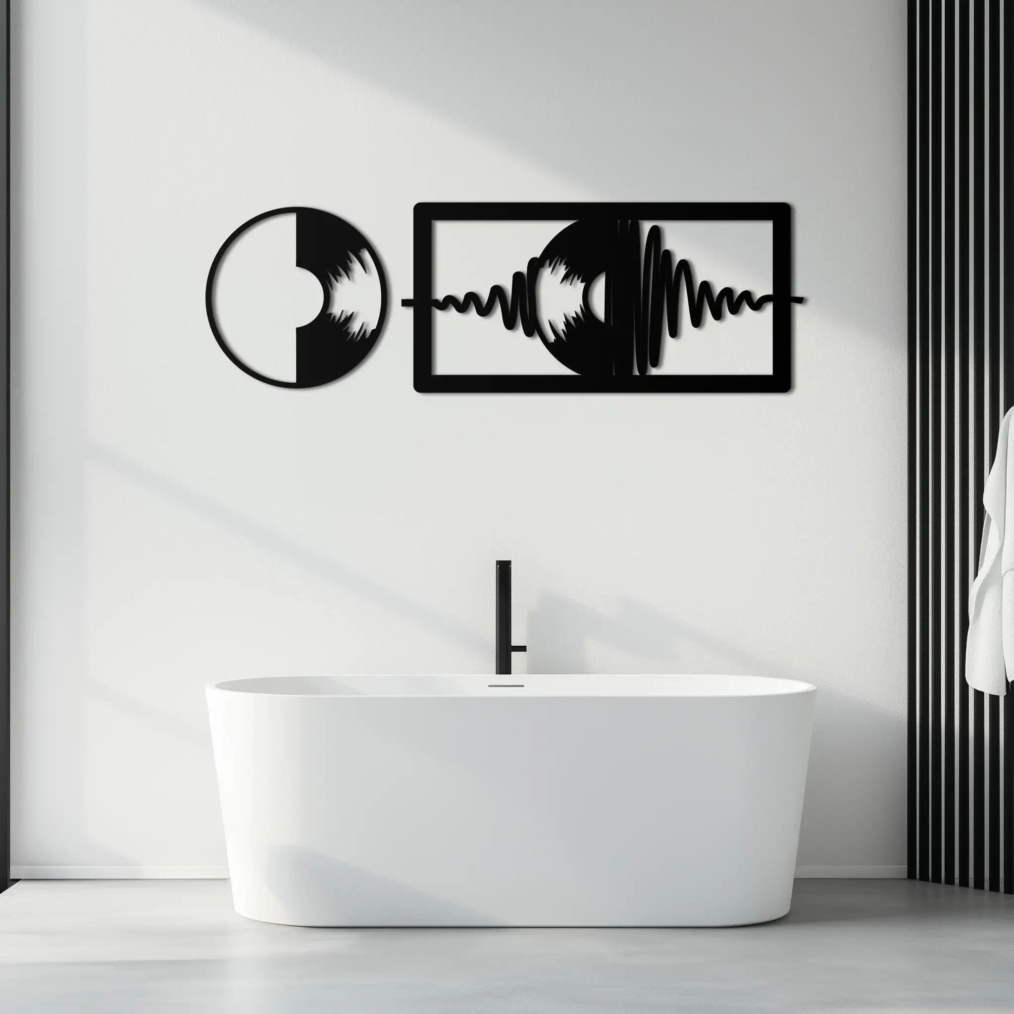 Soundwave Vinyl Record Metal Wall Art - Modern Music-Inspired Steel Wall Decor - KAF133 by Enova Art