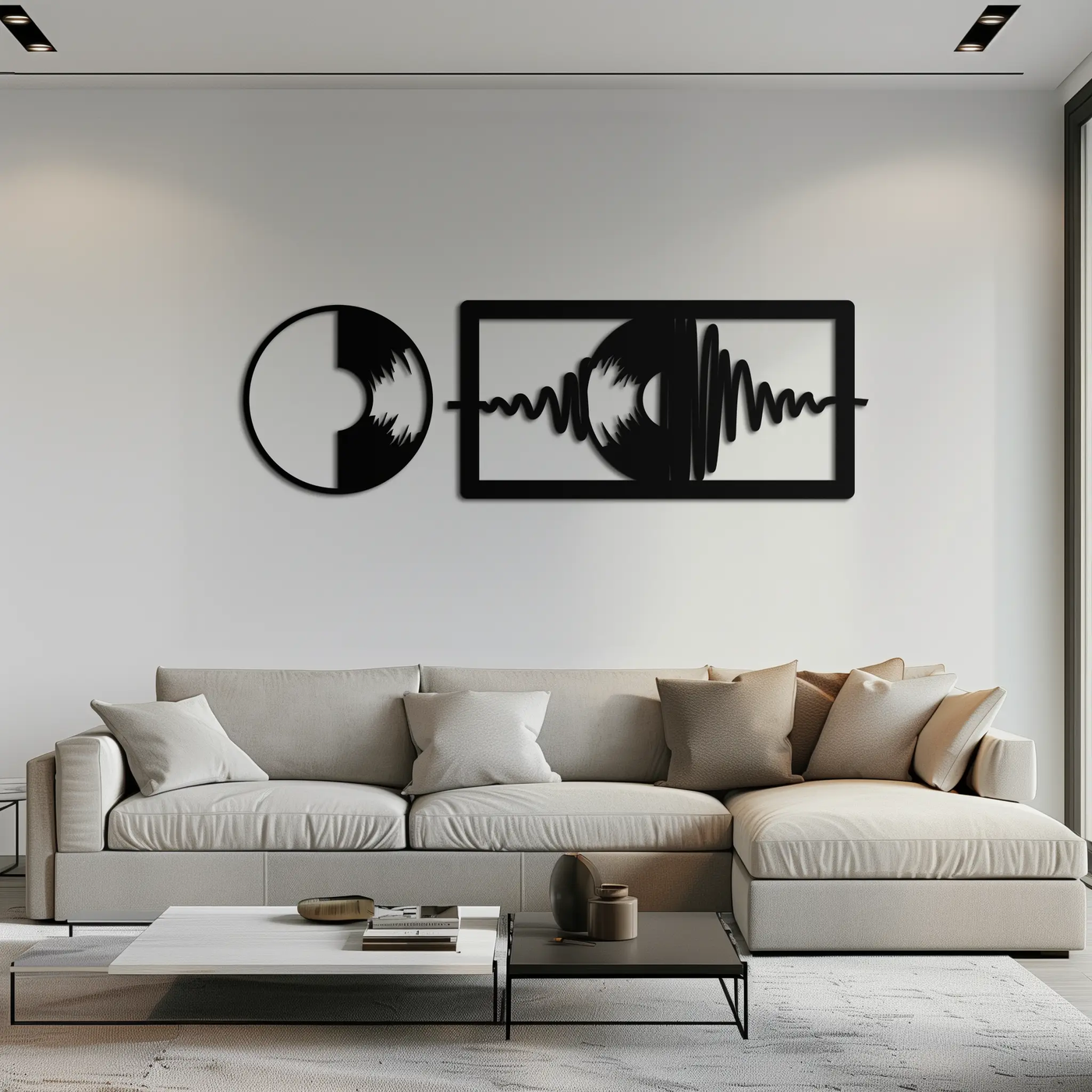 Soundwave Vinyl Record Metal Wall Art - Modern Music-Inspired Steel Wall Decor - KAF133 by Enova Art