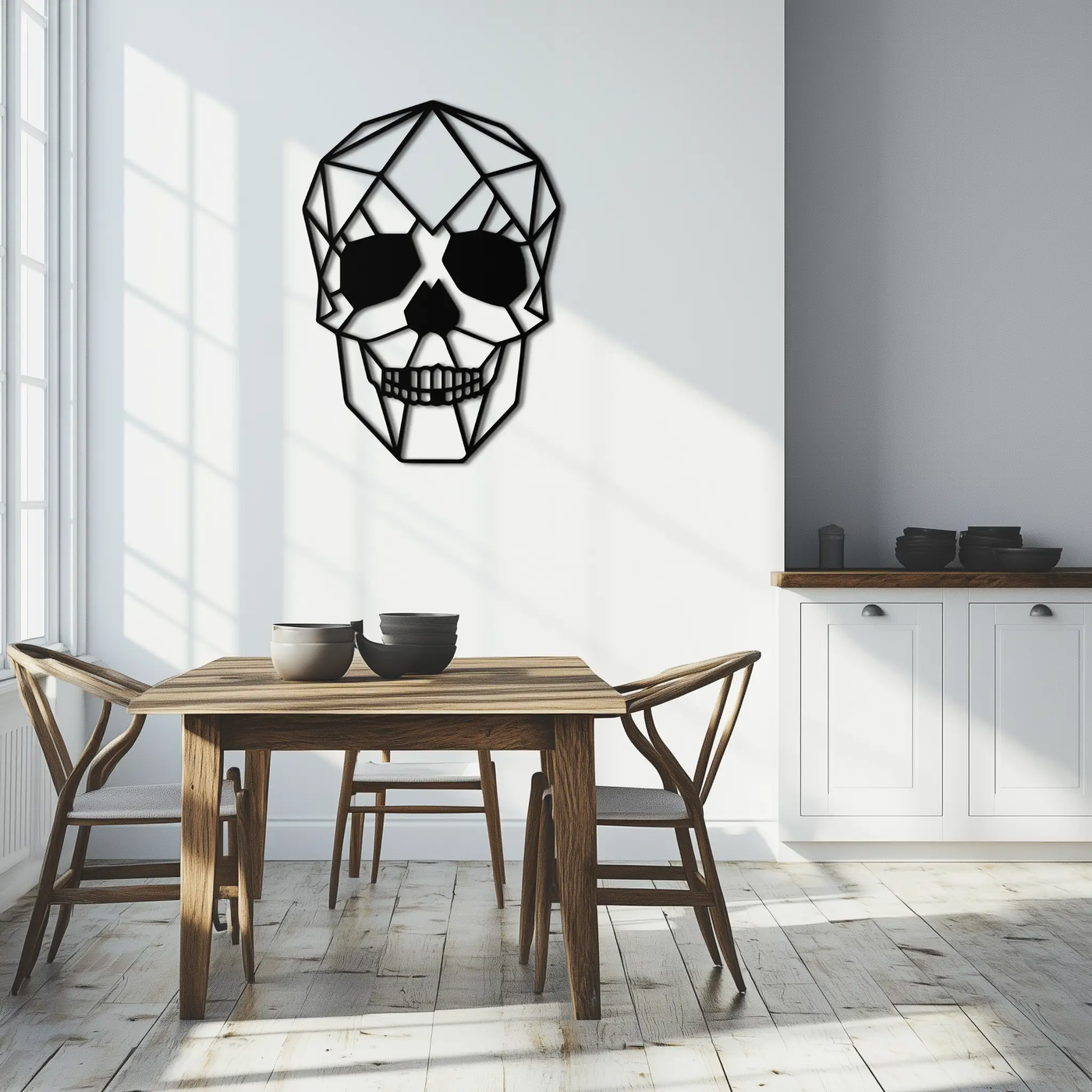 Geometric Skull Metal Wall Art - Modern Skull-Inspired Steel Decor - KAF134 by Enova Art