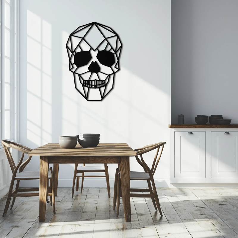 Geometric Skull Metal Wall Art - Modern Skull-Inspired Steel Decor - KAF134 by Enova Art
