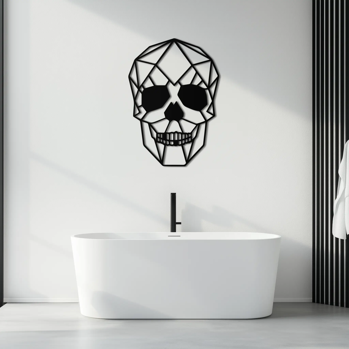 Geometric Skull Metal Wall Art - Modern Skull-Inspired Steel Decor - KAF134 by Enova Art