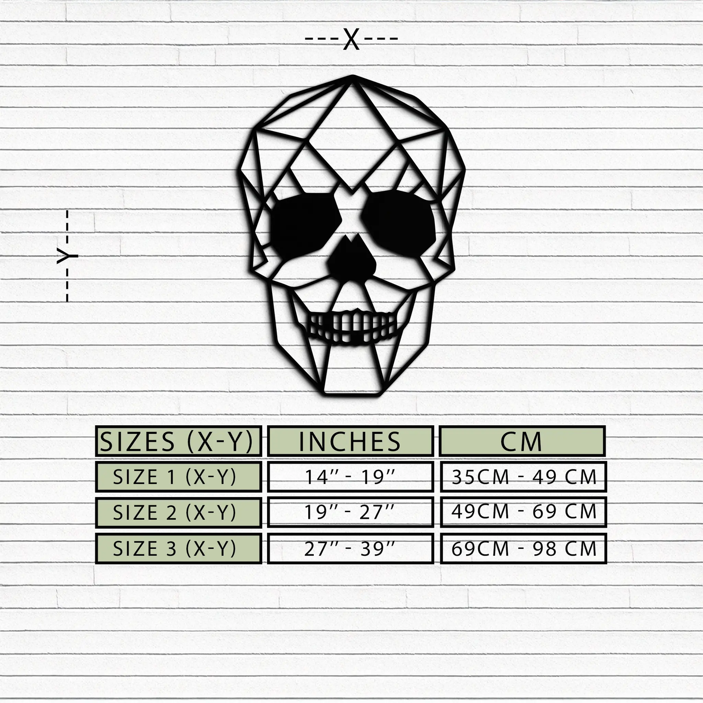 Geometric Skull Metal Wall Art - Modern Skull-Inspired Steel Decor - KAF134 by Enova Art