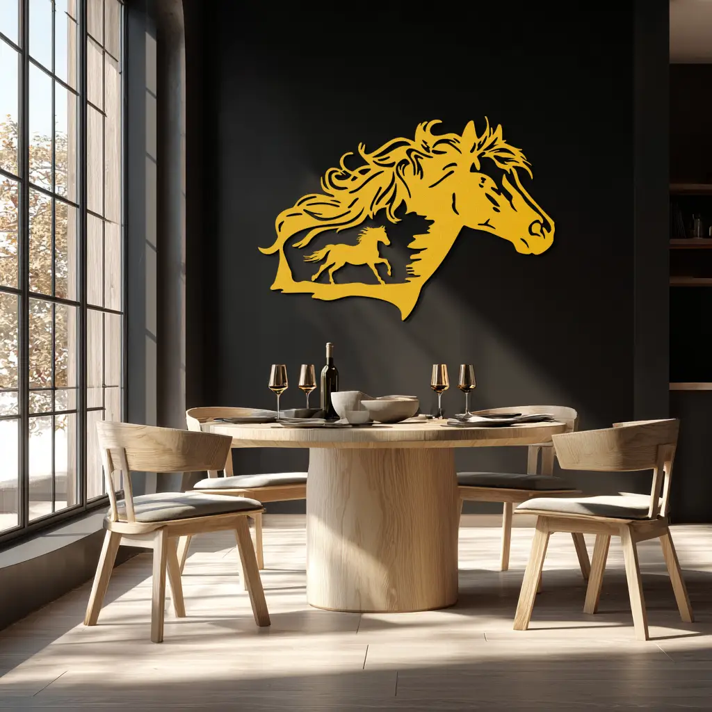 Horse Silhouette Metal Wall Art – Modern & Stylish - KAF137 by Enova Art