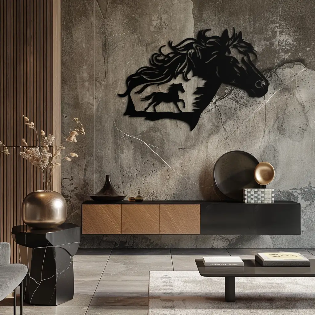 Horse Silhouette Metal Wall Art – Modern & Stylish - KAF137 by Enova Art