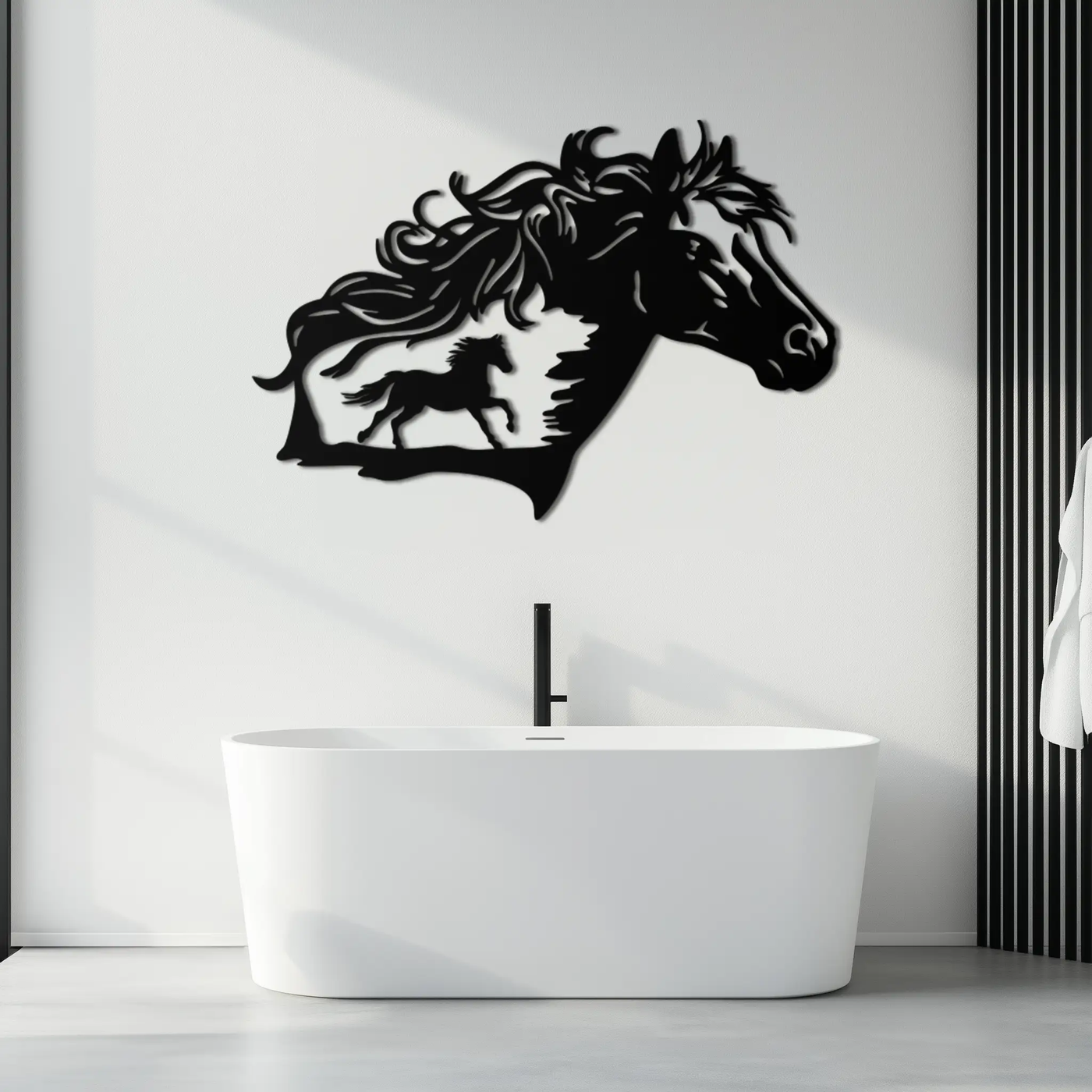 Horse Silhouette Metal Wall Art – Modern & Stylish - KAF137 by Enova Art