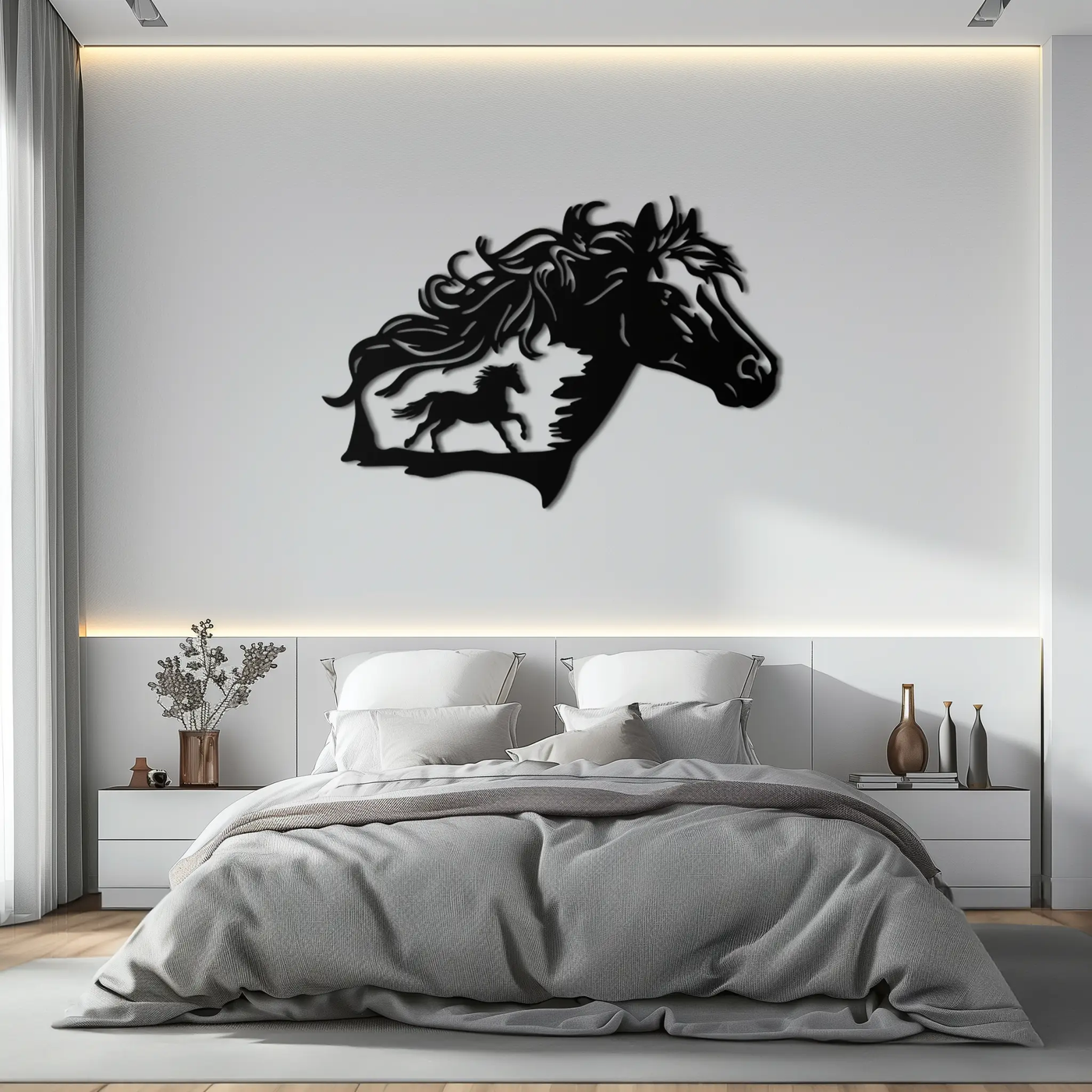 Horse Silhouette Metal Wall Art – Modern & Stylish - KAF137 by Enova Art