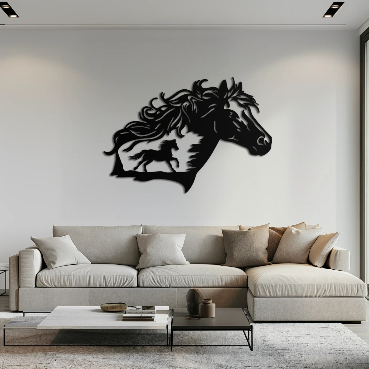 Horse Silhouette Metal Wall Art – Modern & Stylish - KAF137 by Enova Art