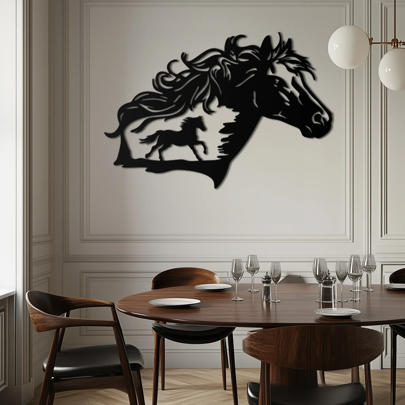 Horse Silhouette Metal Wall Art – Modern & Stylish - KAF137 by Enova Art
