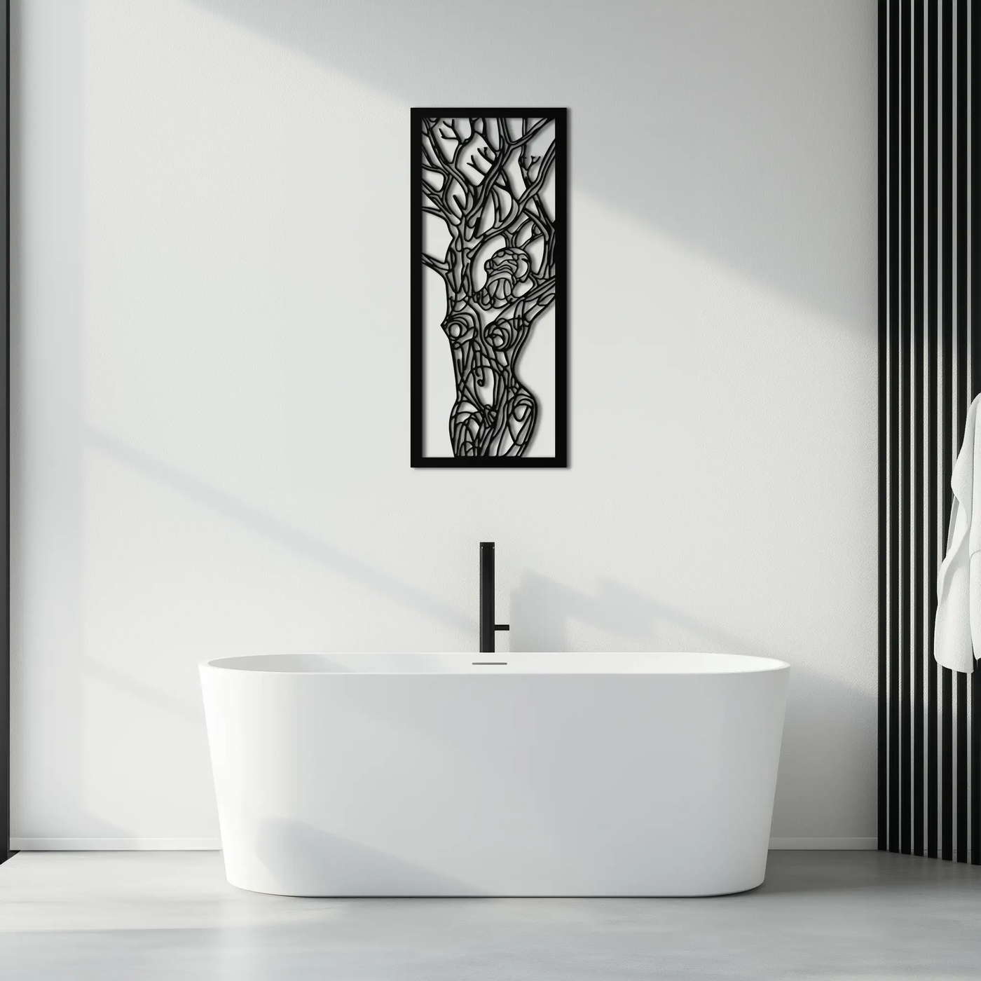 Tree of Life Metal Wall Art – Abstract Feminine Design - KAF138 by Enova Art