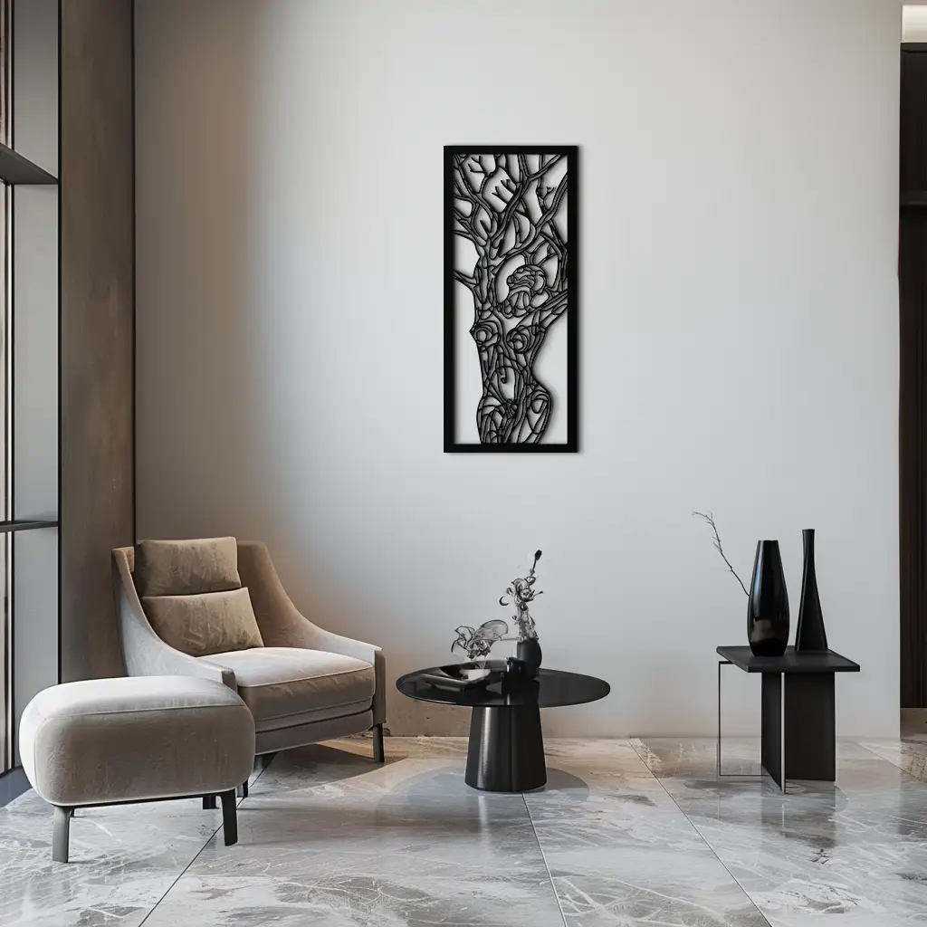 Tree of Life Metal Wall Art – Abstract Feminine Design - KAF138 by Enova Art
