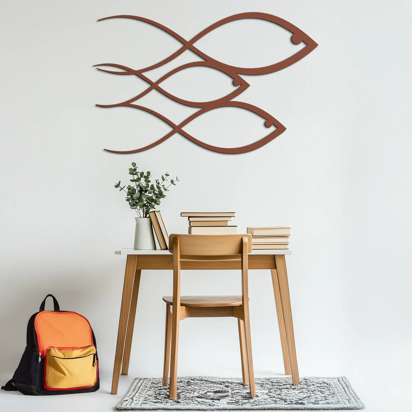 Minimalist Fish Metal Wall Art – Modern Coastal Decor - KAF139 by Enova Art